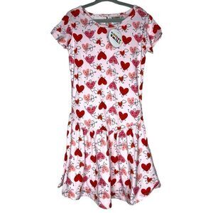 NEW Dot Dot Smile Pink Heart Cupids Valentine Flapper Dress 5/6